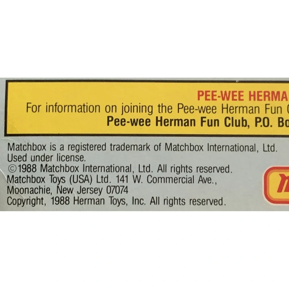 1988 Matchbox Playhouse Pee-Wee Herman, Scooter & Helmet Figure Set Sealed READ - Picture 15 of 16